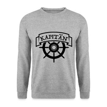 Kapitän - Unisex Pullover - Weißgrau meliert - Vorne - Alina (178cm) & Michal (187cm)