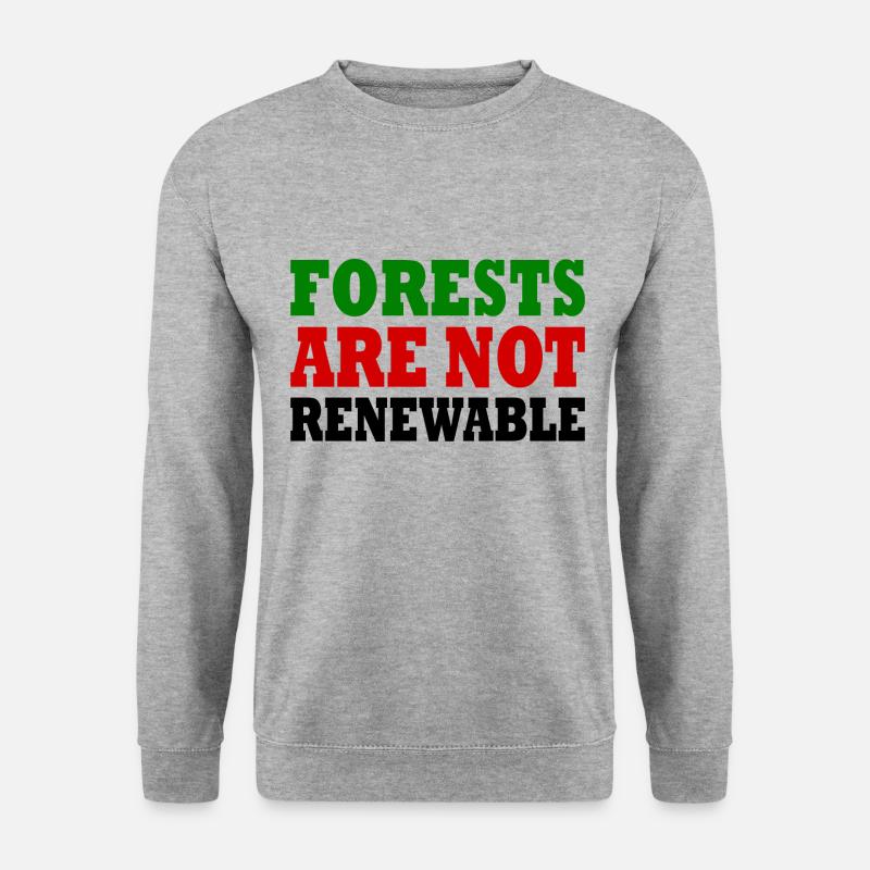 forests are not renewable - Unisex Pullover - Weißgrau meliert