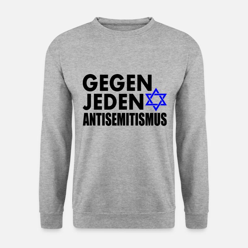 Gegen jeden antisemitismus - Unisex Pullover - Weißgrau meliert