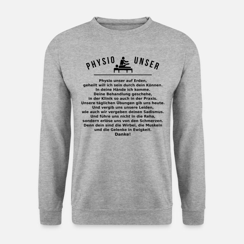Physiotherapie Physiotherapeuten Schwarz - Unisex Pullover - Weißgrau meliert