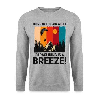 Paragliding Pilot Paraglider Adventures Breeze - Unisex Sweatshirt - salt & pepper - Front - Alina (178cm) & Michal (187cm)