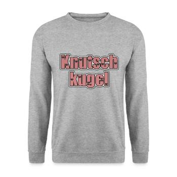 Knutschkugel - Unisex Pullover - Weißgrau meliert - Vorne - Alina (178cm) & Michal (187cm)