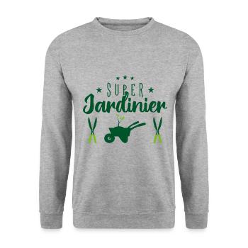 super jardinier - Sweat-shirt Unisexe - gris chiné - Devant - Alina (178cm) & Michal (187cm)