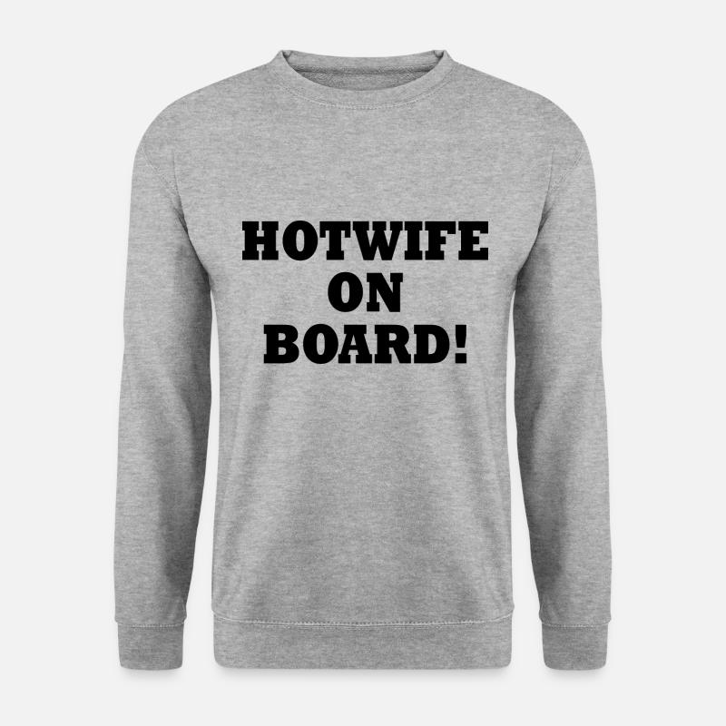 Hotwife on board - Unisex Pullover - Weißgrau meliert