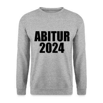 Abitur 2024 - Unisex Pullover - Weißgrau meliert - Vorne - Alina (178cm) & Michal (187cm)
