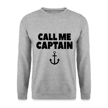 Bateau d'ancre de bateau de capitaine - Sweat-shirt Unisexe - gris chiné - Devant - Alina (178cm) & Michal (187cm)
