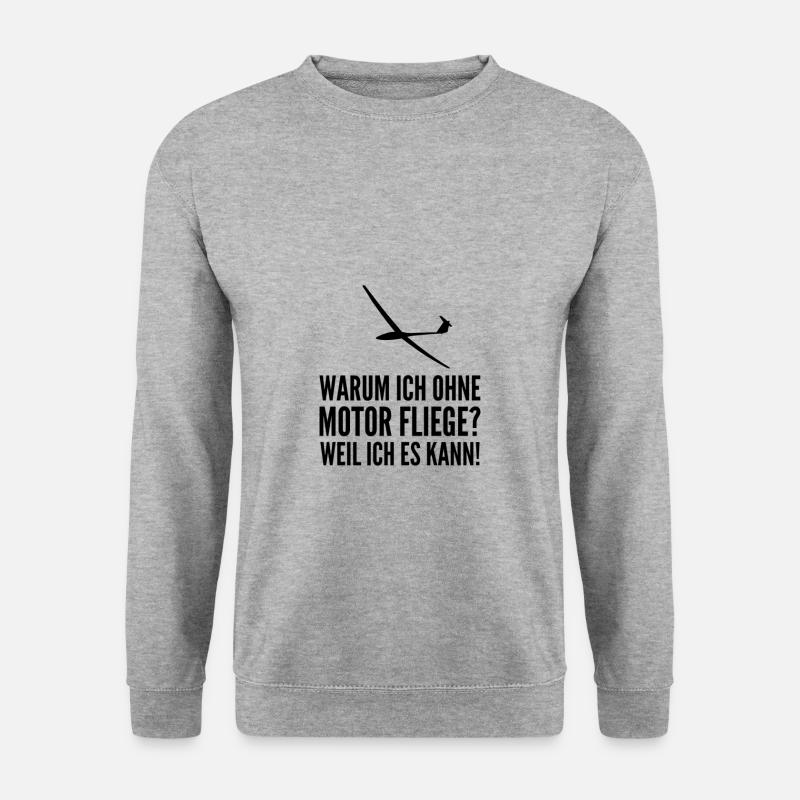 Segelfliegen Segelflug Segelflugzeug Geschenkidee - Unisex Pullover - Weißgrau meliert