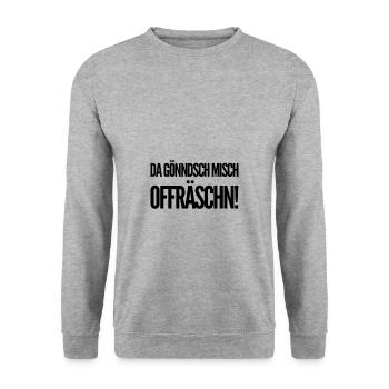 Sächsisch Sachse Sachsen Anhalt Osten Geschenkidee - Unisex Pullover - Weißgrau meliert - Vorne - Alina (178cm) & Michal (187cm)