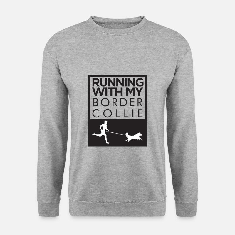 Border Collie Hunderasse Laufshirt - Unisex Pullover - Weißgrau meliert