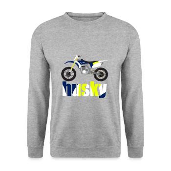 Husky Enduro Cross Gift Idea - Unisex Sweatshirt - salt & pepper - Front - Alina (178cm) & Michal (187cm)