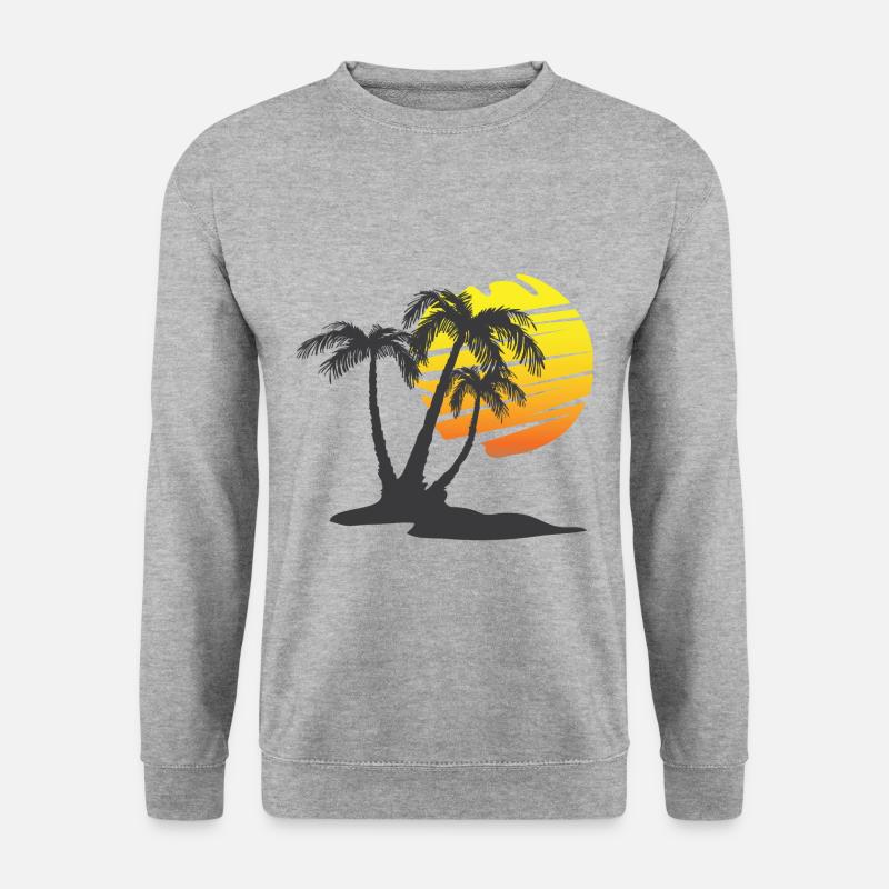 Sommer unter Palmen - Unisex Pullover - Weißgrau meliert