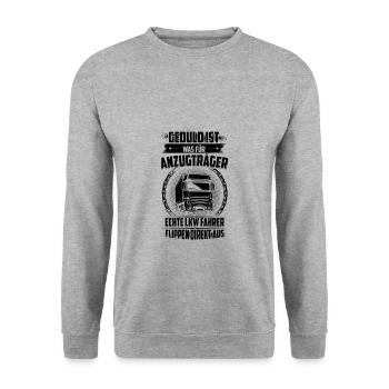 LKW-Fahrer | LKW Trucker T-Shirts Geschenke - Unisex Pullover - Weißgrau meliert - Vorne - Alina (178cm) & Michal (187cm)