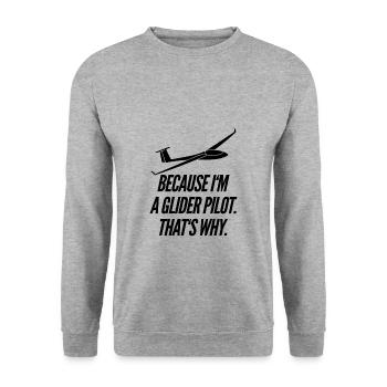 Glider Gliding Glider Glider Gift Idea - Unisex Sweatshirt - salt & pepper - Front - Alina (178cm) & Michal (187cm)