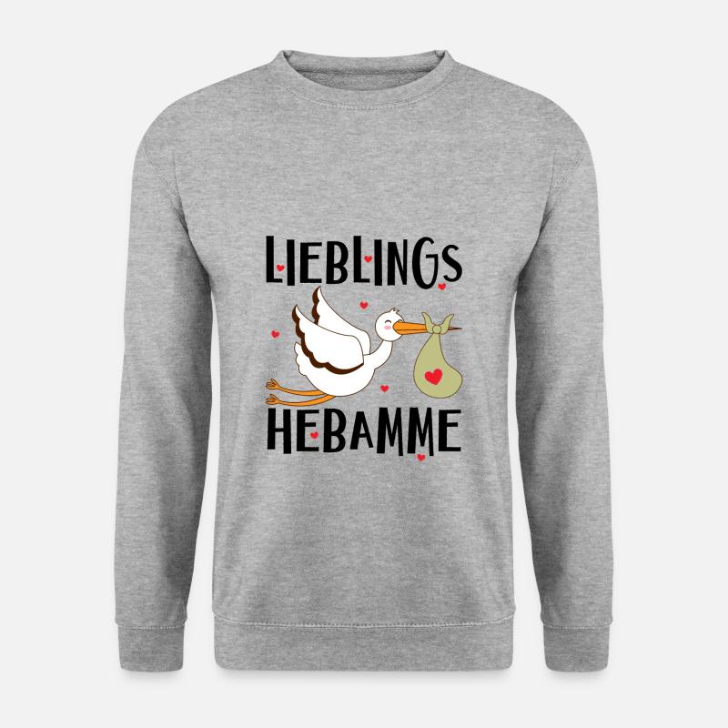 Lieblings Hebamme Hebammen Geburtshelfer Geschenke - Unisex Pullover - Weißgrau meliert
