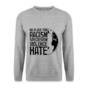 Antifa Antifascisme Contre le racisme Cadeau nazis - Sweat-shirt Unisexe - gris chiné - Devant - Alina (178cm) & Michal (187cm)