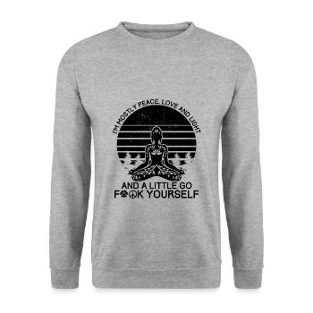 Hippie outfit | Hippies 60s Peace love gifts - Unisex Sweatshirt - salt & pepper - Front - Alina (178cm) & Michal (187cm)