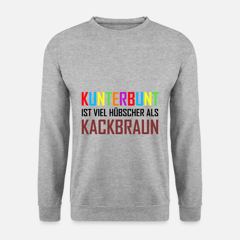 Gegen Rassismus | Nazis Links Antifa Geschenkideen - Unisex Pullover - Weißgrau meliert