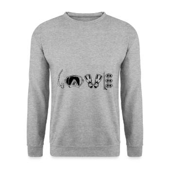 Divers | Diving diving sport diving certificate gifts - Unisex Sweatshirt - salt & pepper - Front - Alina (178cm) & Michal (187cm)