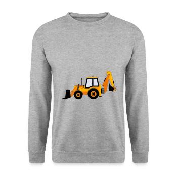 Bagger Geschenk Geschenkidee - Unisex Pullover - Weißgrau meliert - Vorne - Alina (178cm) & Michal (187cm)