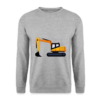 Bagger Geschenk Geschenkidee - Unisex Pullover - Weißgrau meliert - Vorne - Alina (178cm) & Michal (187cm)