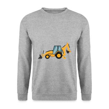 Bagger Geschenk Geschenkidee - Unisex Pullover - Weißgrau meliert - Vorne - Alina (178cm) & Michal (187cm)