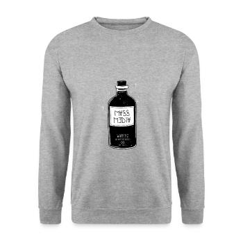 Don't swallow - Nicht schlucken - Unisex Pullover - Weißgrau meliert - Vorne - Alina (178cm) & Michal (187cm)