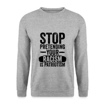 Stop Racism | Against Nazis Antifa gifts - Unisex Sweatshirt - salt & pepper - Front - Alina (178cm) & Michal (187cm)