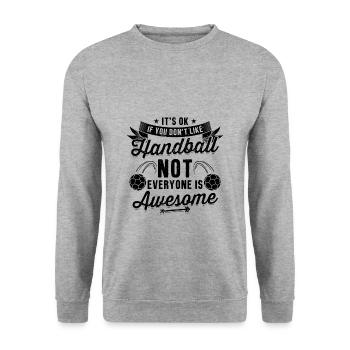 Joueur de handball | Cadeaux de sport d'équipe de joueur de handball - Sweat-shirt Unisexe - gris chiné - Devant - Alina (178cm) & Michal (187cm)
