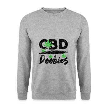 CBD Cannabis | Legal medicine oil tea gift ideas - Unisex Sweatshirt - salt & pepper - Front - Alina (178cm) & Michal (187cm)