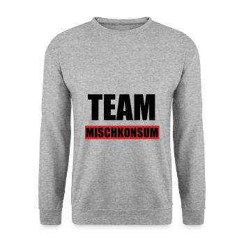 Team Mischkonsum Druffi Rave Techno Keta Geschenke - Unisex Pullover - Weißgrau meliert - Vorne - Alina (178cm) & Michal (187cm)