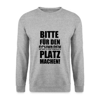 Schwaben Sprüche | Schwabe Schwäbisch Geschenkidee - Unisex Pullover - Weißgrau meliert - Vorne - Alina (178cm) & Michal (187cm)