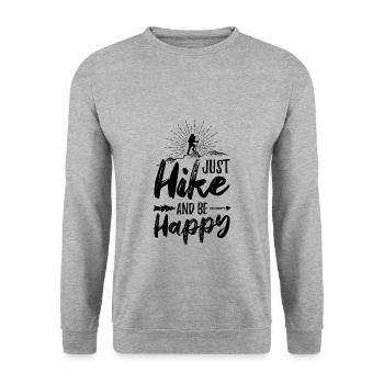 Wandern | Bergsteigen Gipfel Wanderer Geschenkidee - Unisex Pullover - Weißgrau meliert - Vorne - Alina (178cm) & Michal (187cm)