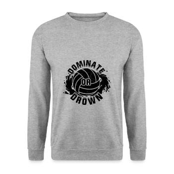 Wasserball | Spieler Trainer Mannschaft Geschenke - Unisex Pullover - Weißgrau meliert - Vorne - Alina (178cm) & Michal (187cm)