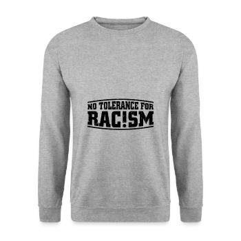 Against Racists | Antifa Nazis racism gifts - Unisex Sweatshirt - salt & pepper - Front - Alina (178cm) & Michal (187cm)