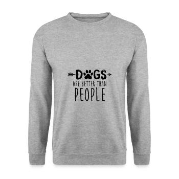 Amis chiens | Idées cadeaux pour chiens - Sweat-shirt Unisexe - gris chiné - Devant - Alina (178cm) & Michal (187cm)