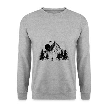 Hiking t-shirts I hike hiker gift - Unisex Sweatshirt - salt & pepper - Front - Alina (178cm) & Michal (187cm)