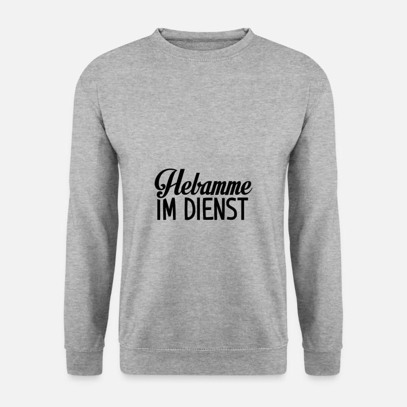 Hebamme | Hebammen Entbindungspflegerin Geschenke - Unisex Pullover - Weißgrau meliert