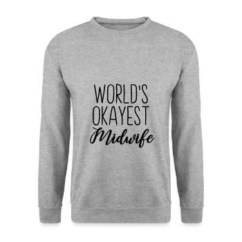 Hebamme | Beruf Hebammen Geburtshelferin Geschenk - Unisex Pullover - Weißgrau meliert - Vorne - Alina (178cm) & Michal (187cm)