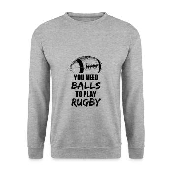 Rugby team | Player coach team presents - Unisex Sweatshirt - salt & pepper - Front - Alina (178cm) & Michal (187cm)