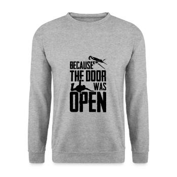 Skydiving | Skydive Skydiver plane gift idea - Unisex Sweatshirt - salt & pepper - Front - Alina (178cm) & Michal (187cm)