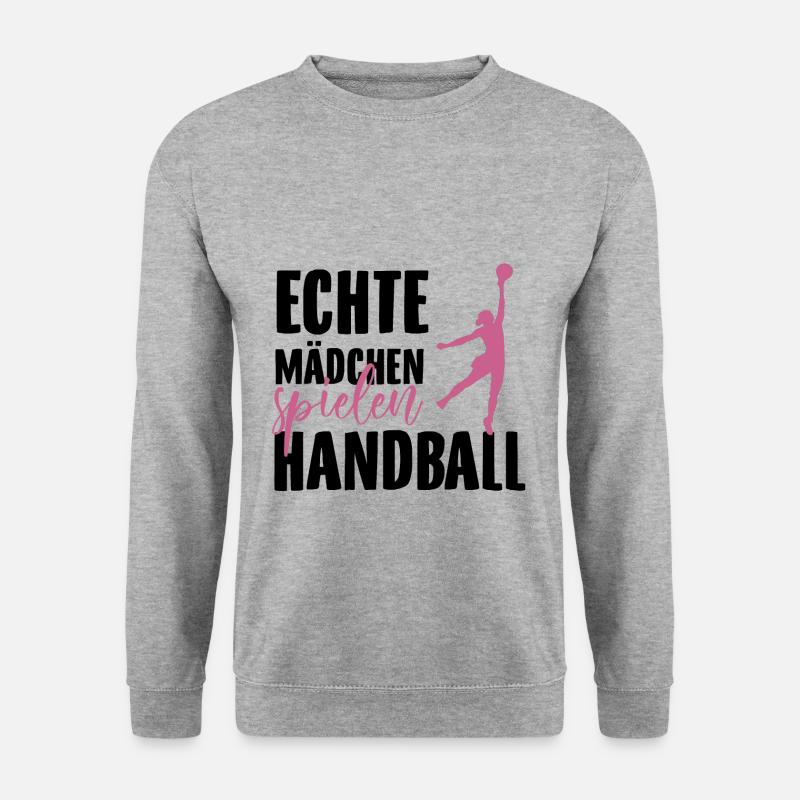 Handball Mädchen Frauen Handballer Geschenkideen - Unisex Pullover - Weißgrau meliert
