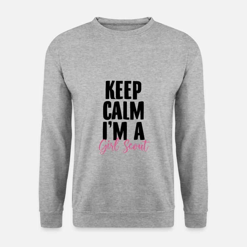 Pfadfinder Mädchen | Abzeichen Zeltlager Geschenke - Unisex Pullover - Weißgrau meliert