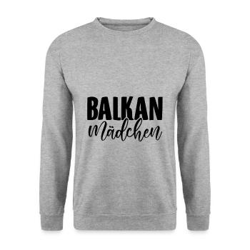 Filles des Balkans | Albanie Kosovo Roumanie cadeau - Sweat-shirt Unisexe - gris chiné - Devant - Alina (178cm) & Michal (187cm)