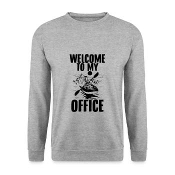 Kajak Sprüche | Kanu Kanupolo Rudersport Geschenke - Unisex Pullover - Weißgrau meliert - Vorne - Alina (178cm) & Michal (187cm)