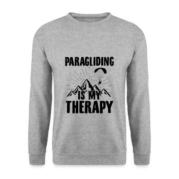 Paraglider Shirts Paragliding Paraglider Gift - Unisex Sweatshirt - salt & pepper - Front - Alina (178cm) & Michal (187cm)