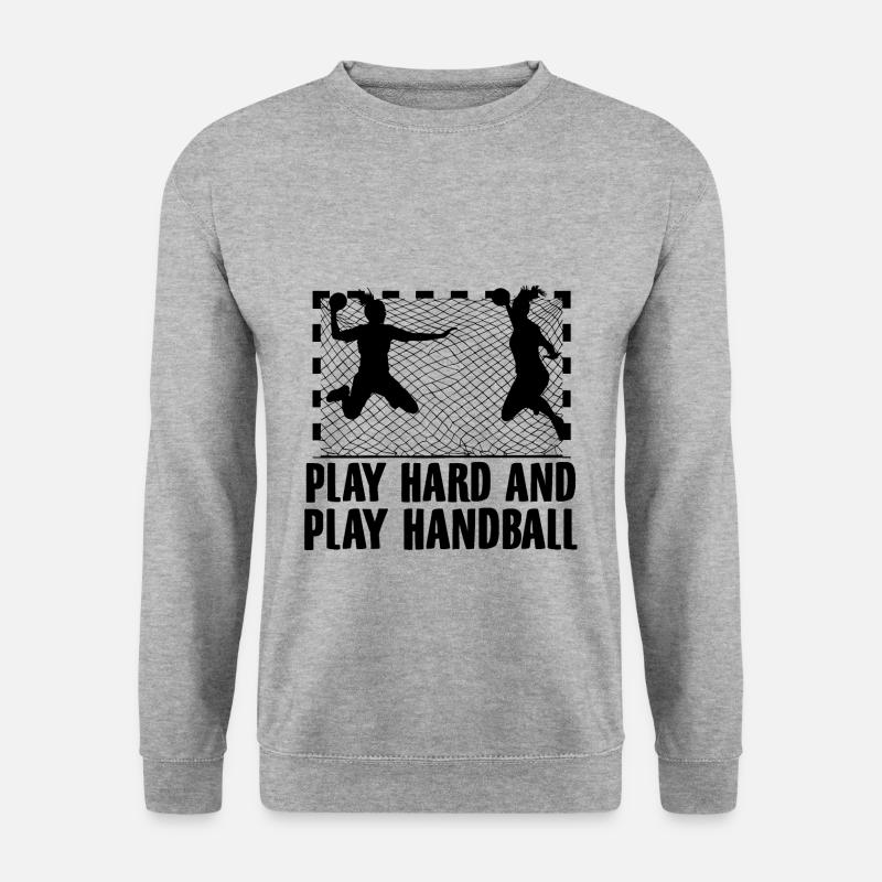 Handballspielen | Handball Team Trainer Geschenke - Unisex Pullover - Weißgrau meliert