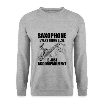 Saxophone musical instrument Saxophonist jazz gift - Unisex Sweatshirt - salt & pepper - Front - Alina (178cm) & Michal (187cm)