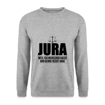 Jura Studenten | Anwalt Anwälte Recht BGB Geschenk - Unisex Pullover - Weißgrau meliert - Vorne - Alina (178cm) & Michal (187cm)