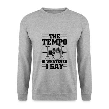 Drums | Drummer musical instrument gift - Unisex Sweatshirt - salt & pepper - Front - Alina (178cm) & Michal (187cm)