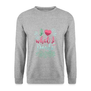 Hebamme Doula Geburtshelfer Geschenke - Unisex Pullover - Weißgrau meliert - Vorne - Alina (178cm) & Michal (187cm)